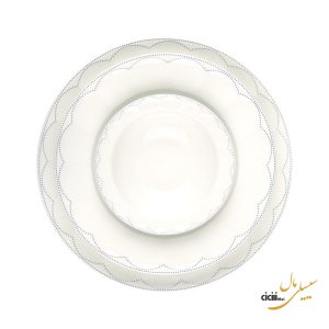 سرویس غذاخوری چینی زرین ایران نئوکلاسیک داتیس سرمه ای