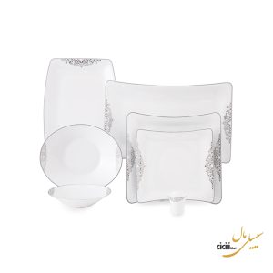 سرویس غذاخوری چینی زرین ایران الیسه وینچی مهرگان پلاتینی