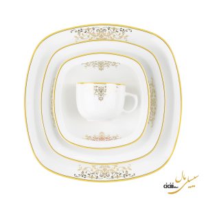 سرویس غذاخوری چینی زرین ایران کواترو مونت کارلو طلائی