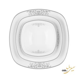 سرویس غذاخوری چینی زرین ایران کواترو مونت کارلو پلاتین