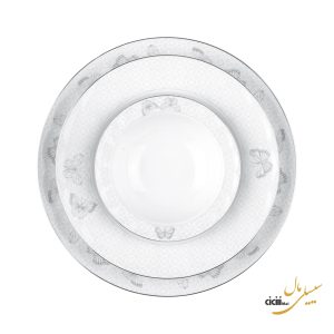 سرویس غذاخوری چینی زرین ایران نئوکلاسیک هوراند پلاتینی
