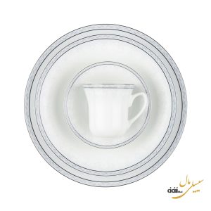 سرویس غذاخوری چینی زرین ایران الیسه وینچی وایت رز